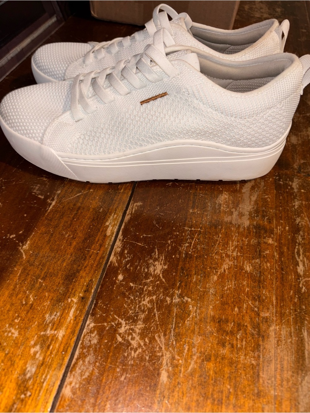 Dr. Scholl’s White Knit Platform Sneakers
